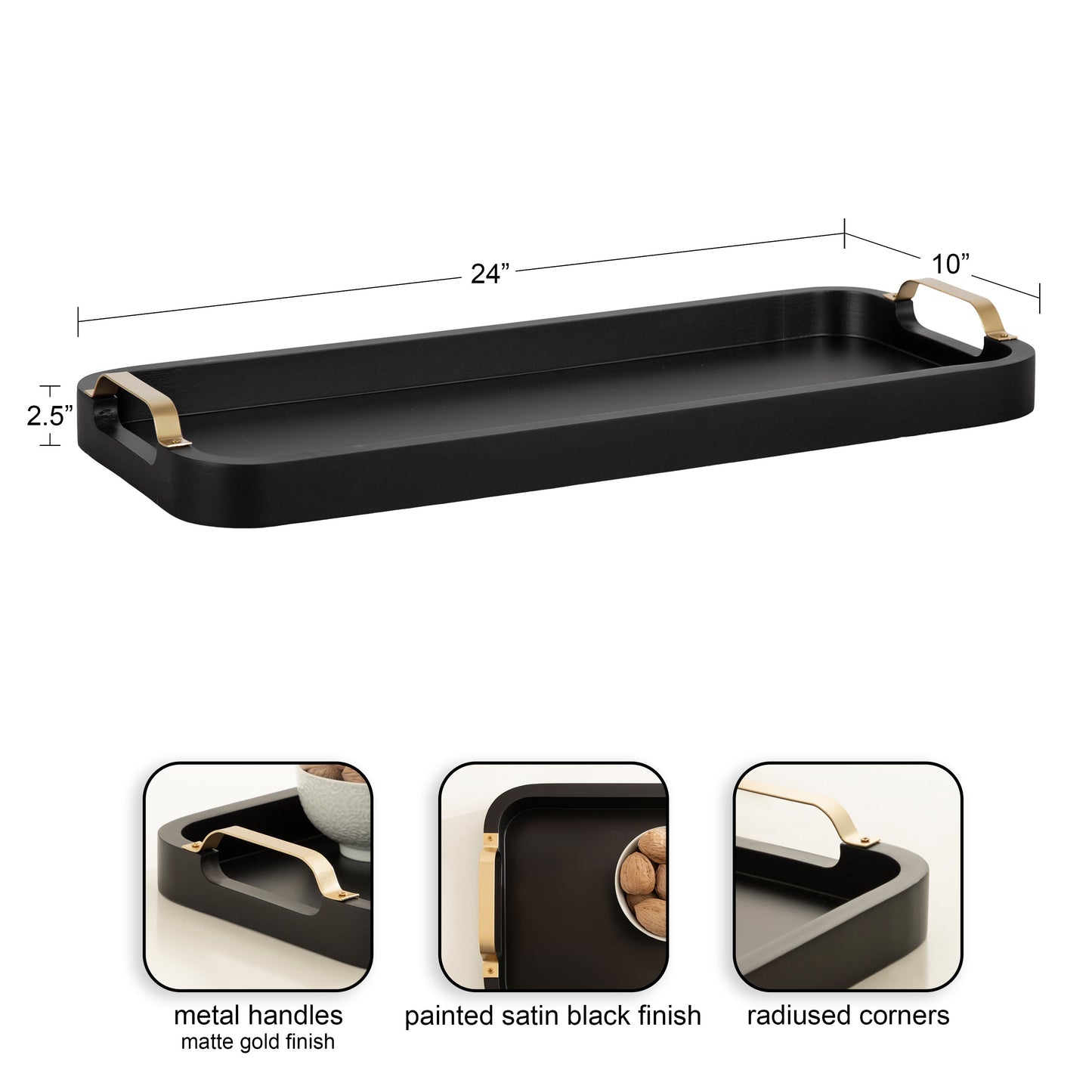 Farson Rectangle Tray with Handles
