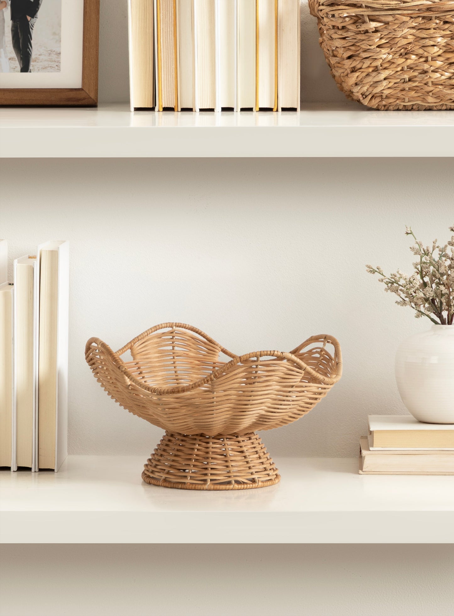 Wylla Wavy Rattan Pedestal Bowl