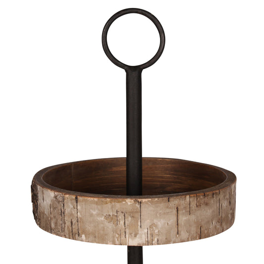 White Birch Wood Rustic 3 Tiered Tray