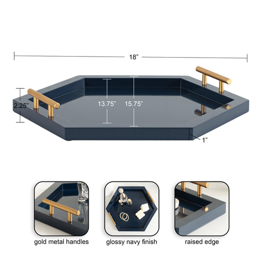 Halsey Hexagon Decorative Tray