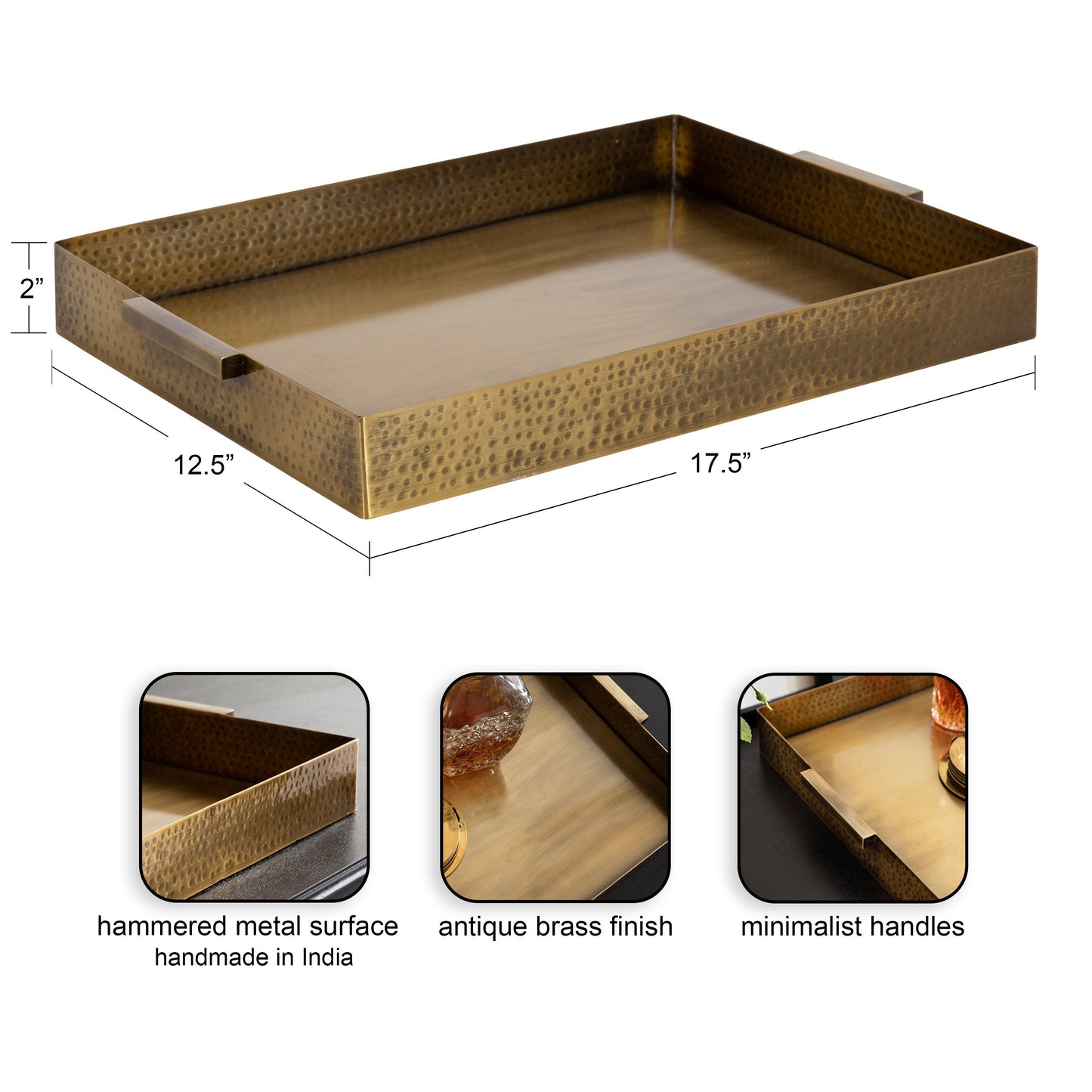Samana Rectangle Metal Tray