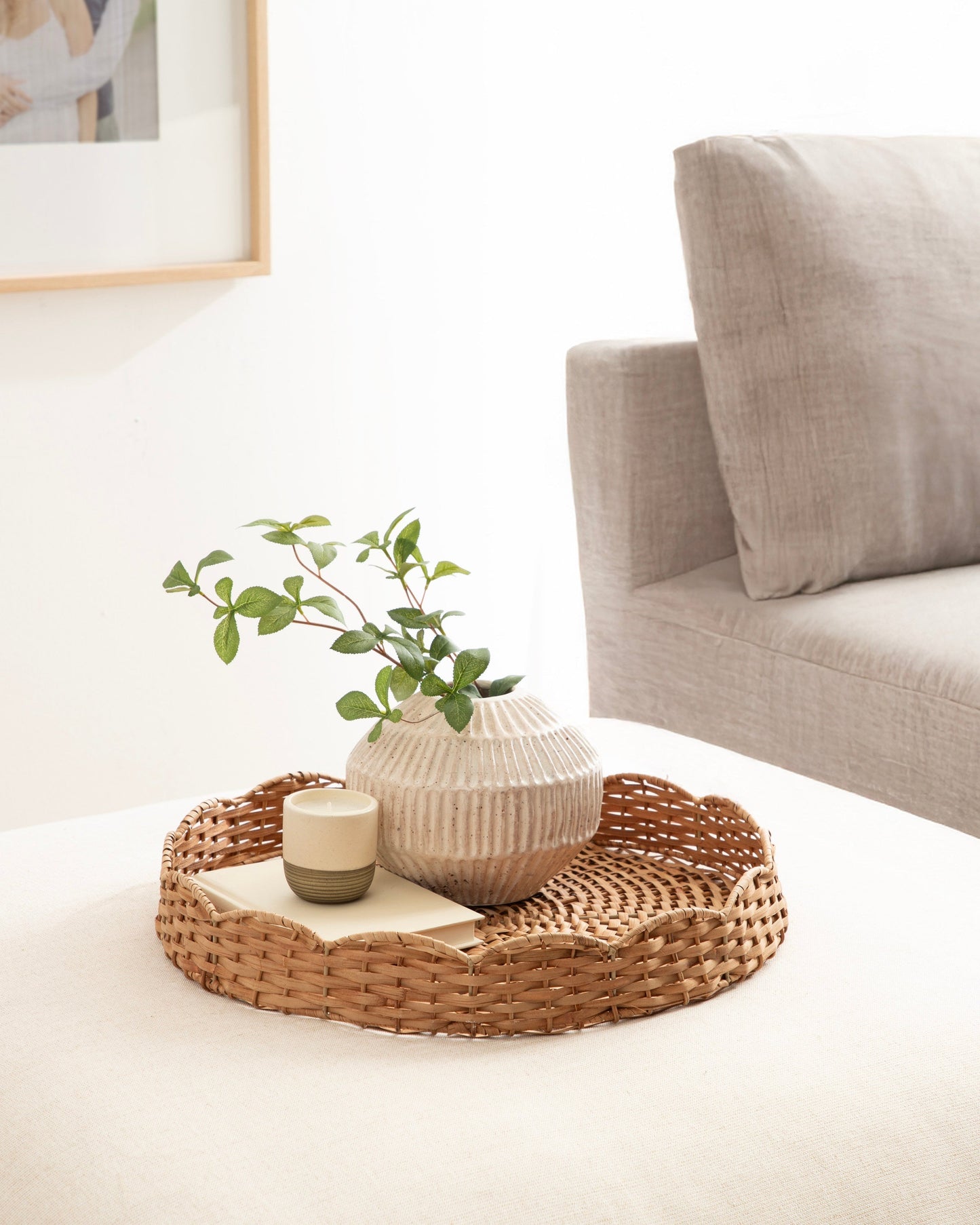 Wavley Rattan Round Tray
