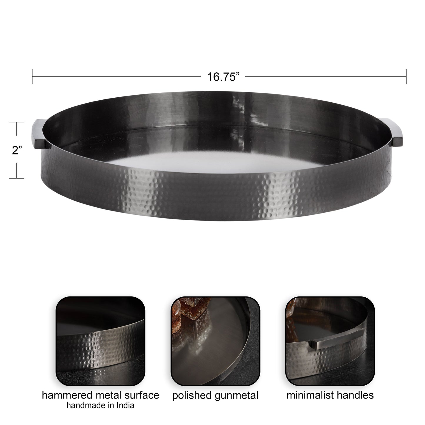 Samana Round Metal Tray
