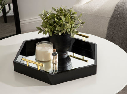 Lipton Hexagon Decorative Tray with Metal Handles