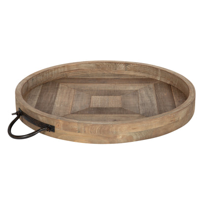 Marmora Wood and Metal Round Tray