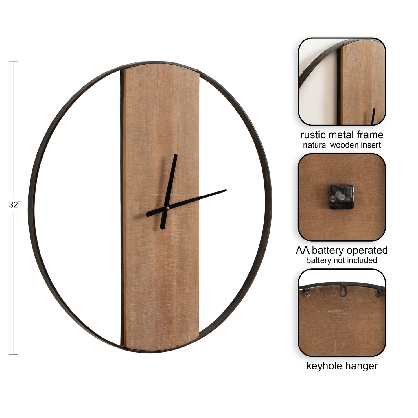 Ladd Round Numberless Wall Clock
