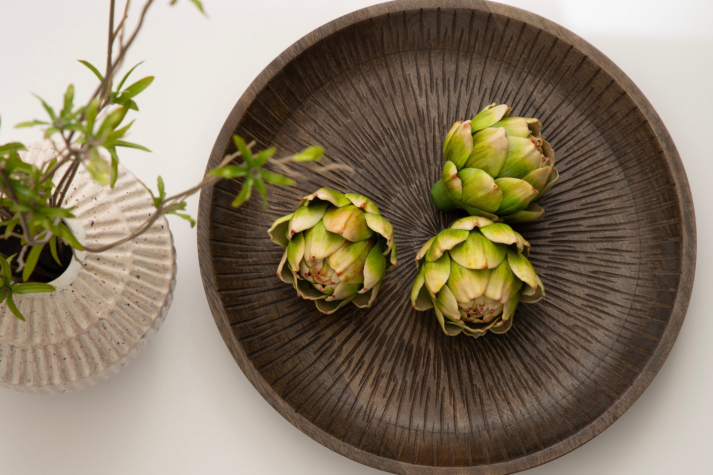 Zandros Round Carved Tray