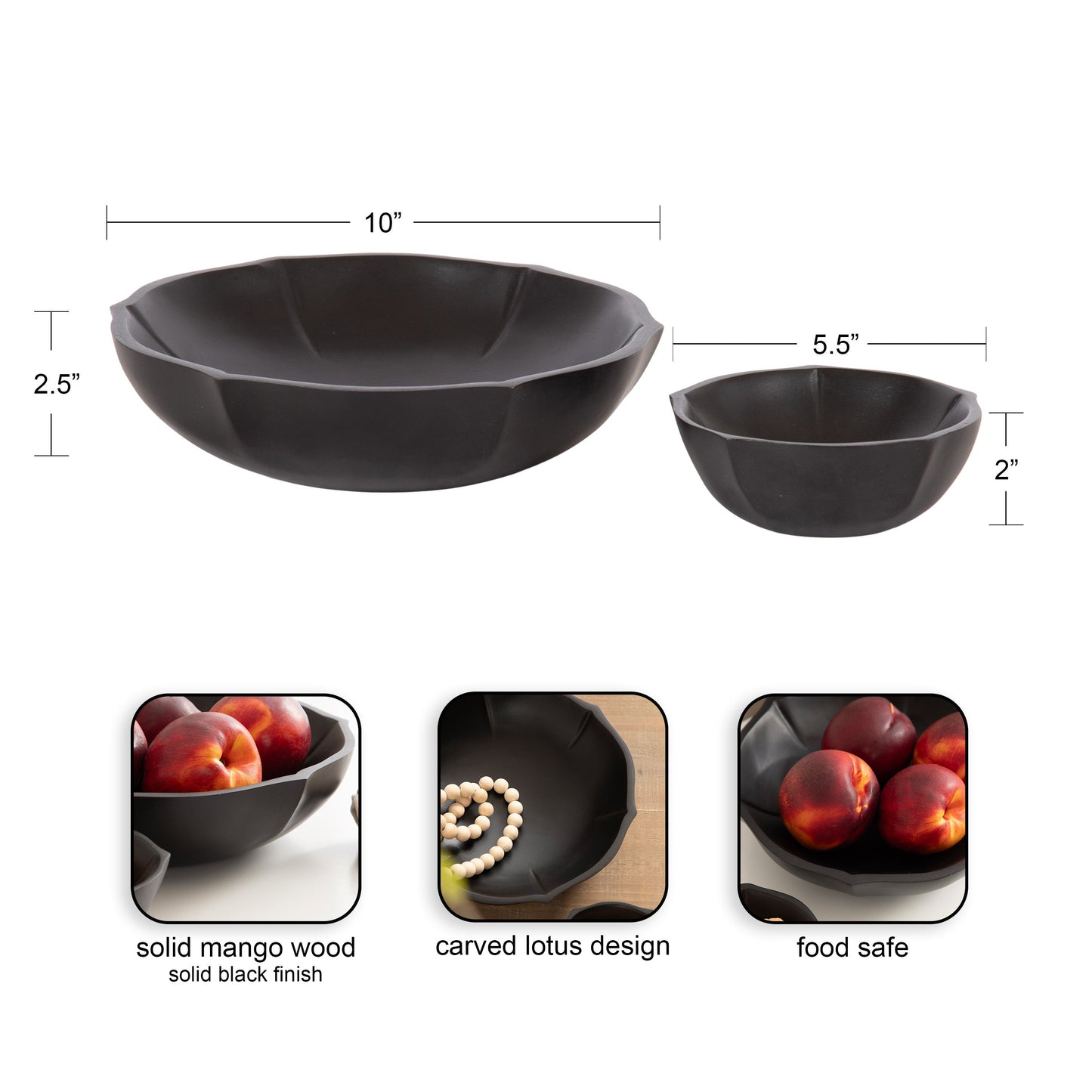 Lorah Wood Bowl Set