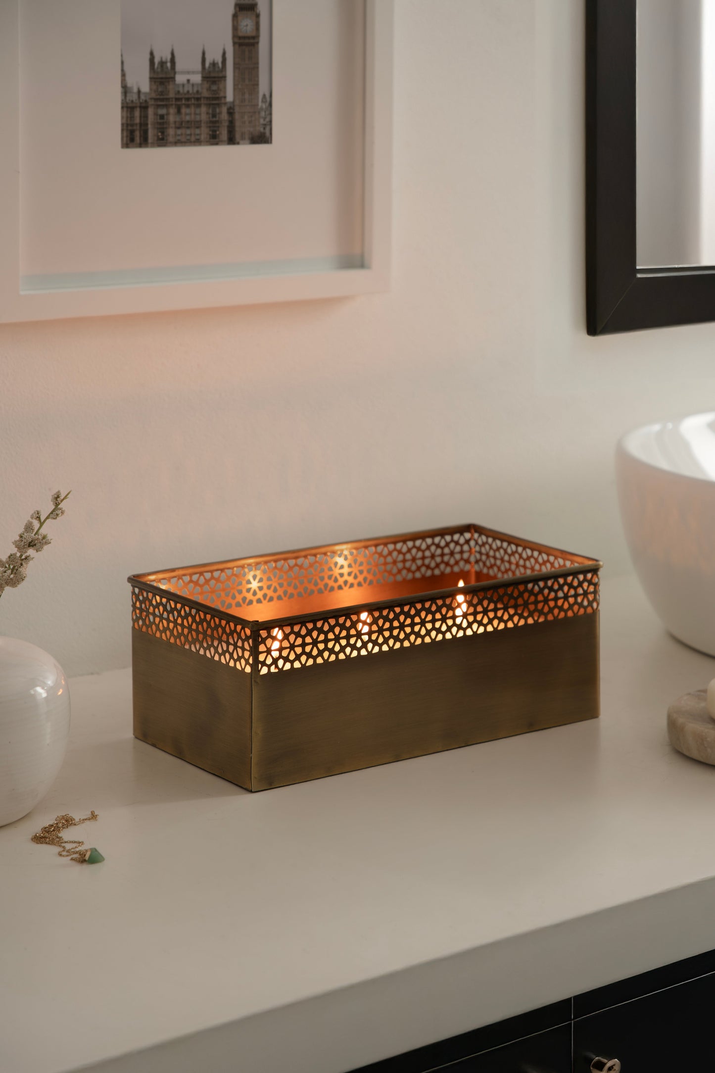 Pearce Rectangle Metal Wax Candle