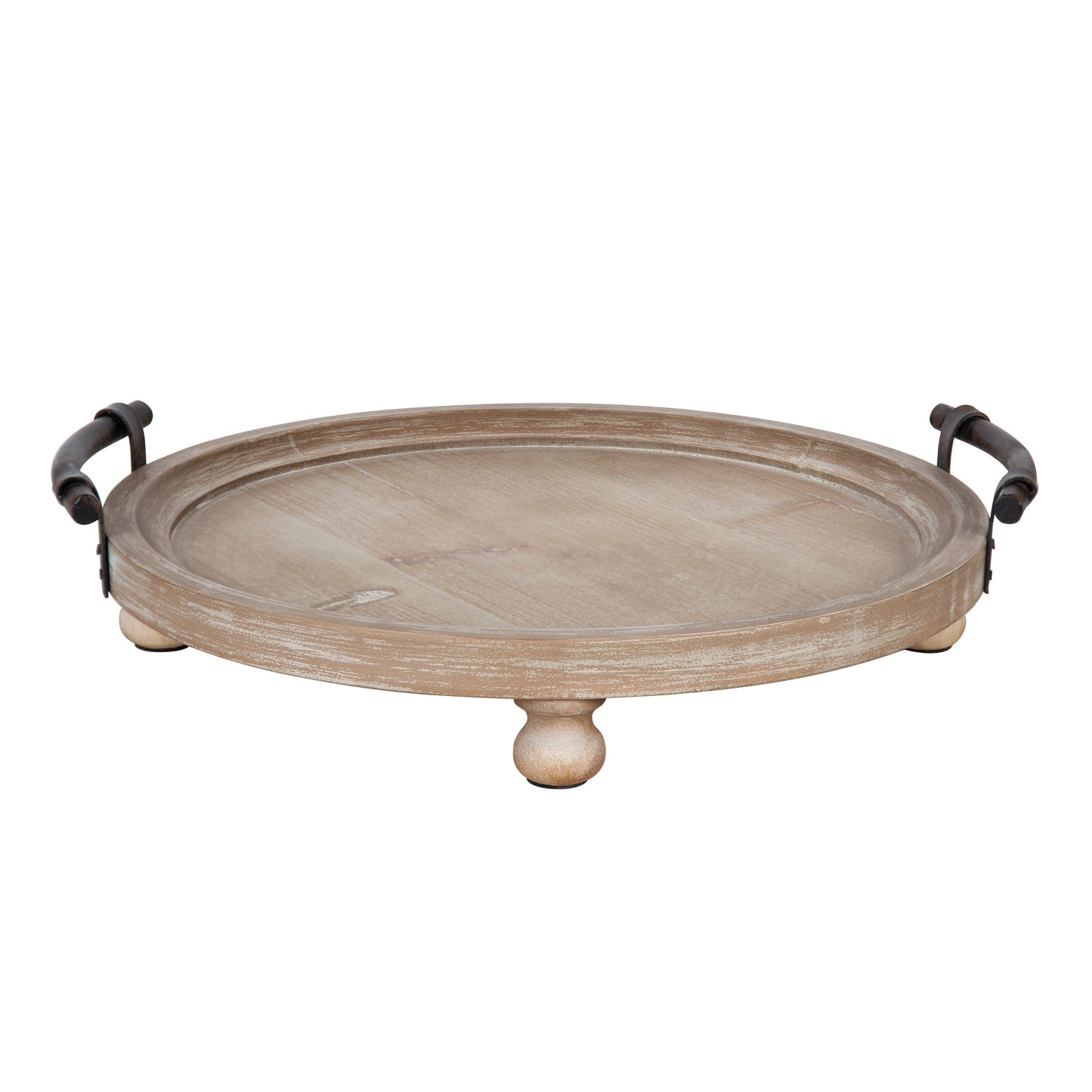 Bruillet Round Wooden Footed Tray