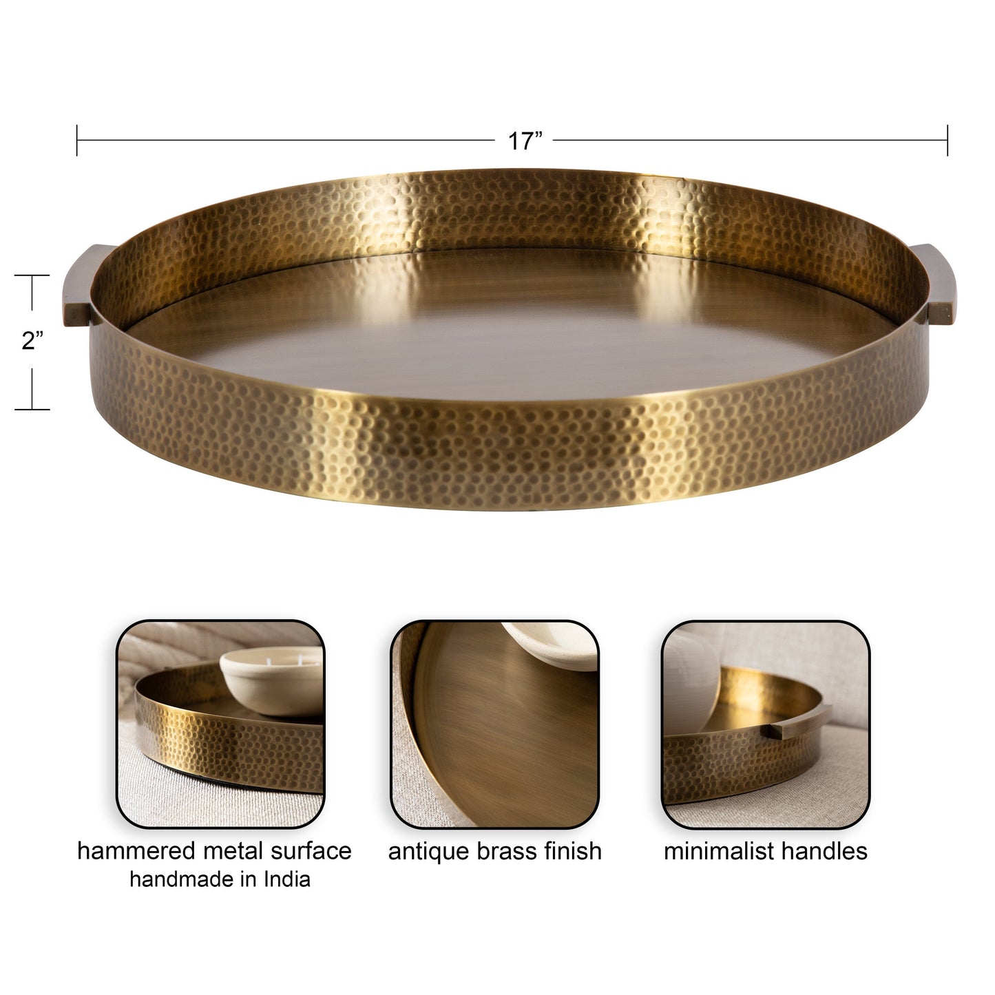 Samana Round Metal Tray