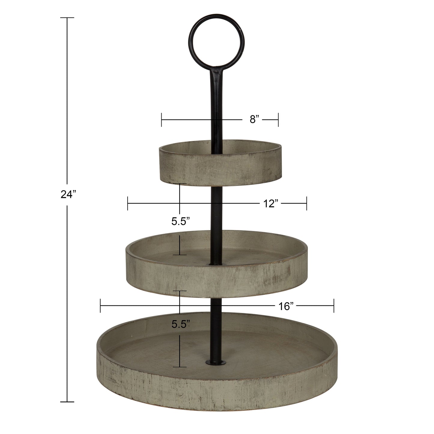 Woodmont 3 Tiered Wood Tray
