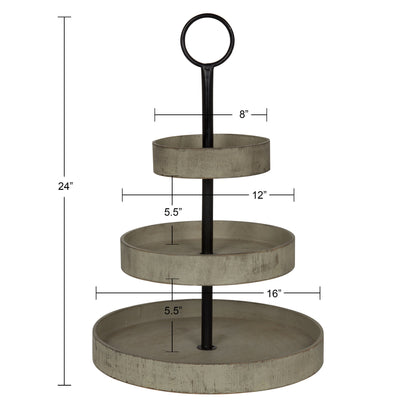 Woodmont 3 Tiered Wood Tray