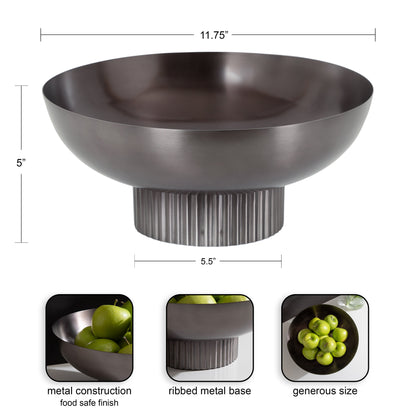 Rooks Ribbed Metal Bowl