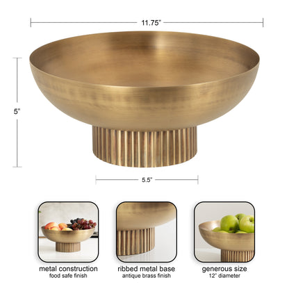 Rooks Ribbed Metal Bowl
