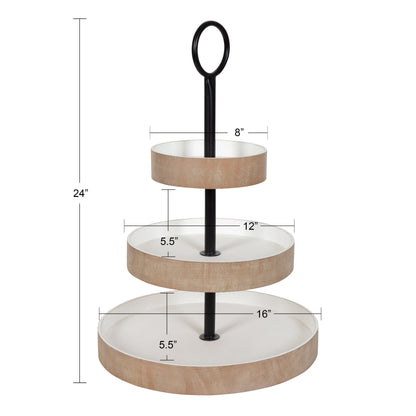 Woodmont 3 Tiered Wood Tray