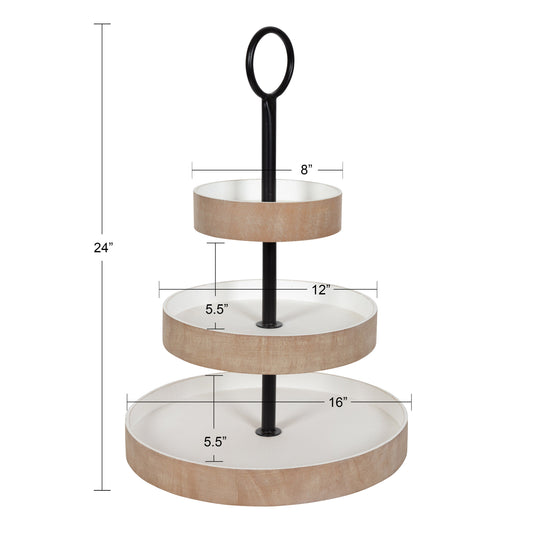 Woodmont 3 Tiered Wood Tray