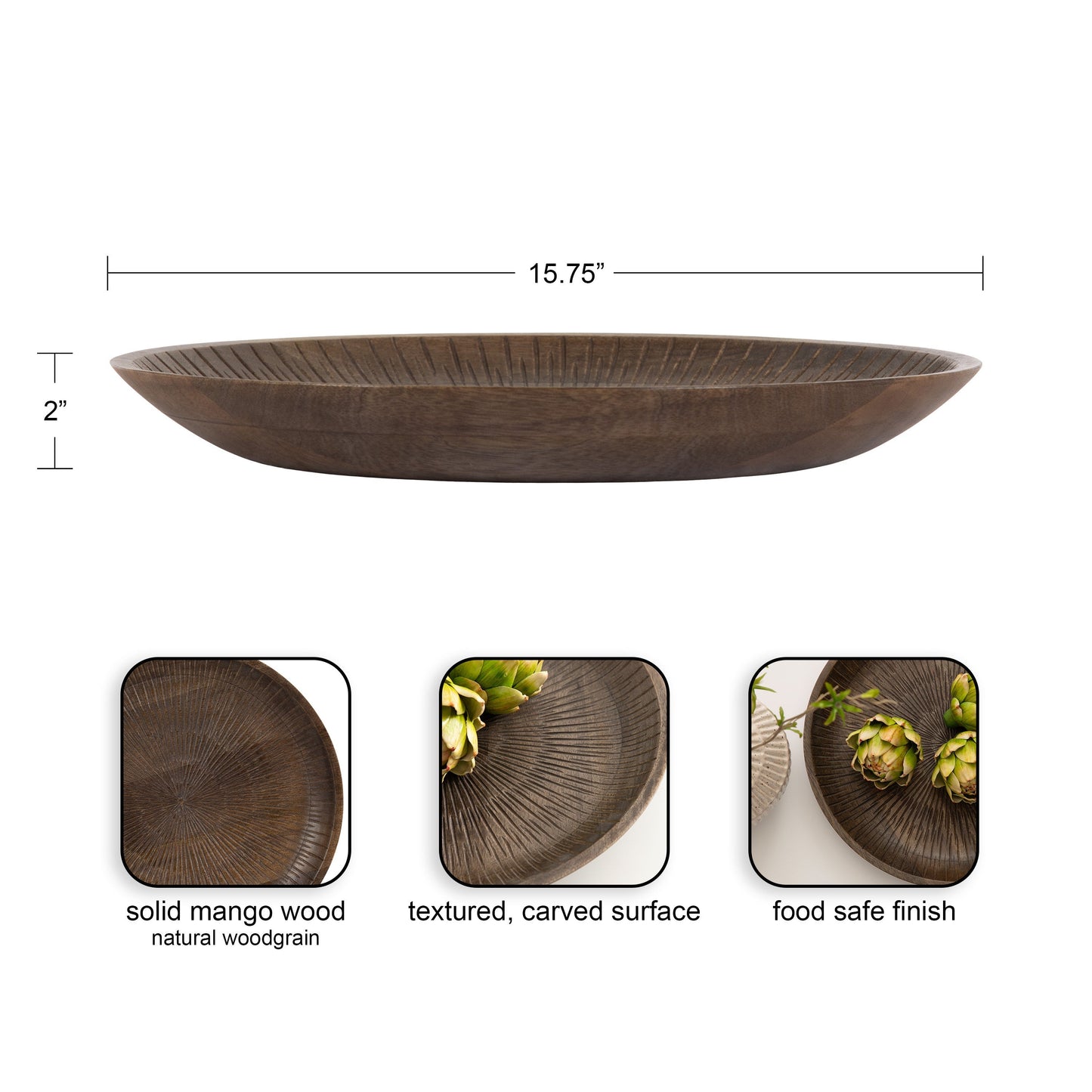 Zandros Round Carved Tray