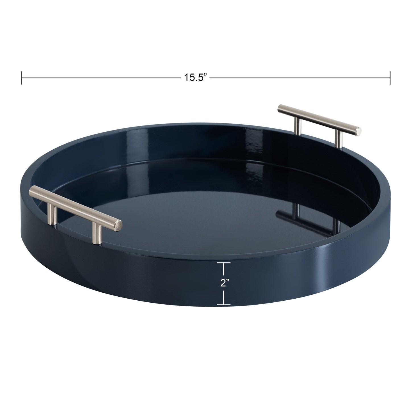Lipton Round Decorative Tray with Metal Handles