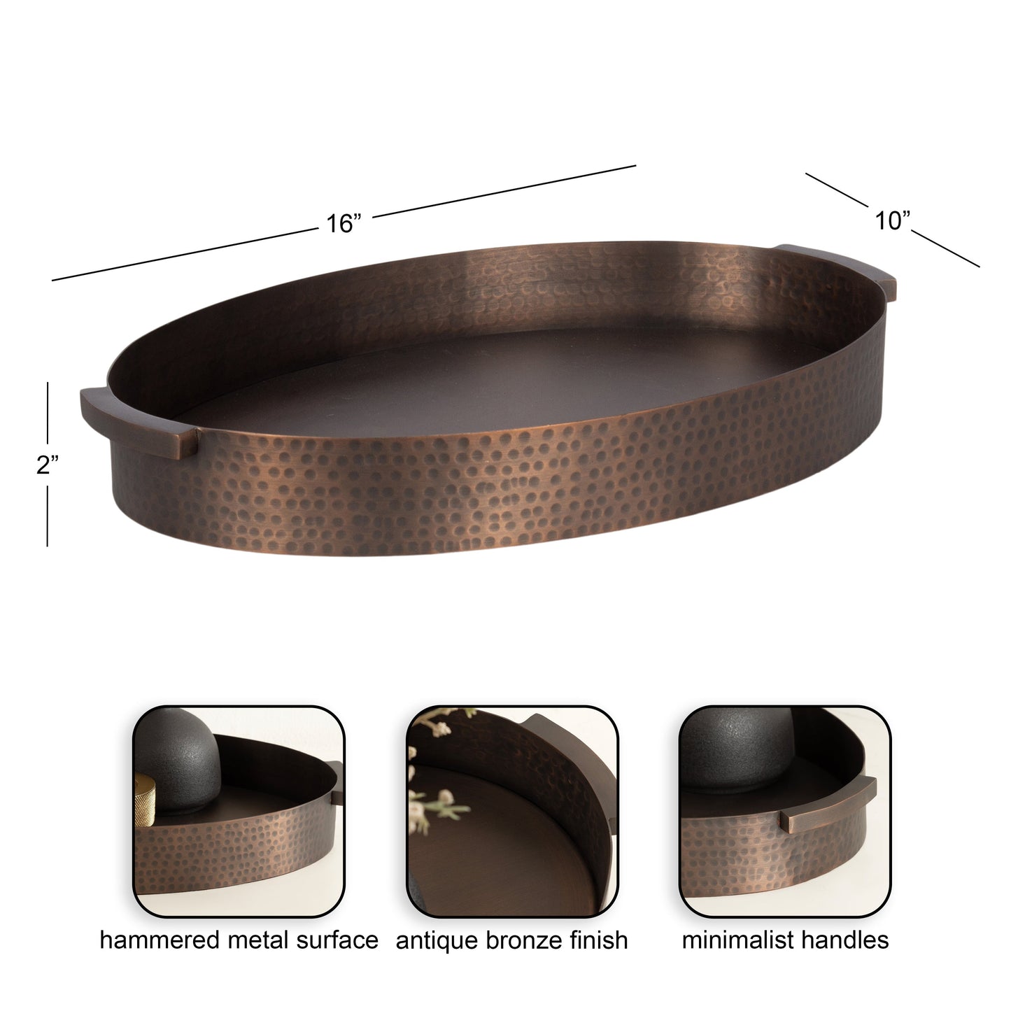 Samana Oval Metal Tray