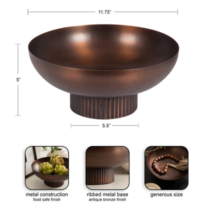 Rooks Ribbed Metal Bowl