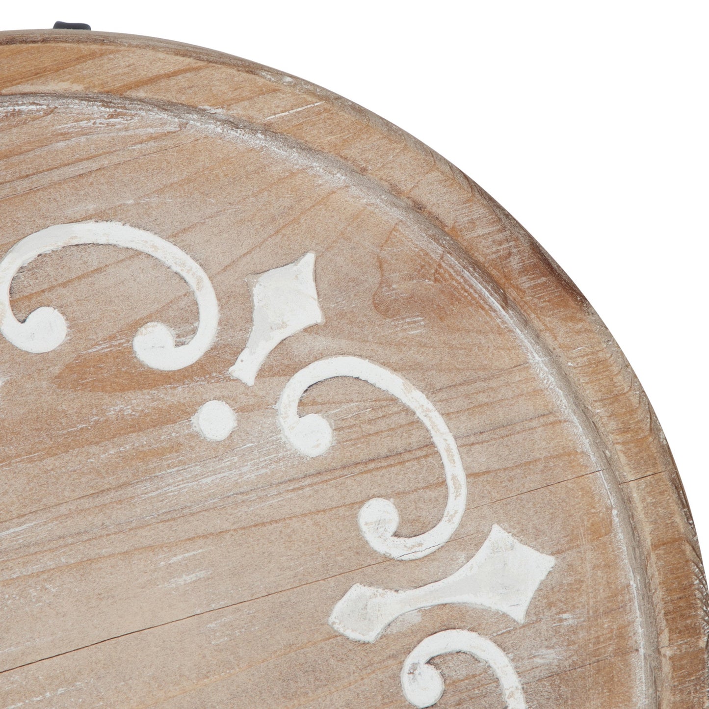 Sherald Round Wood Tray with Metal Stand