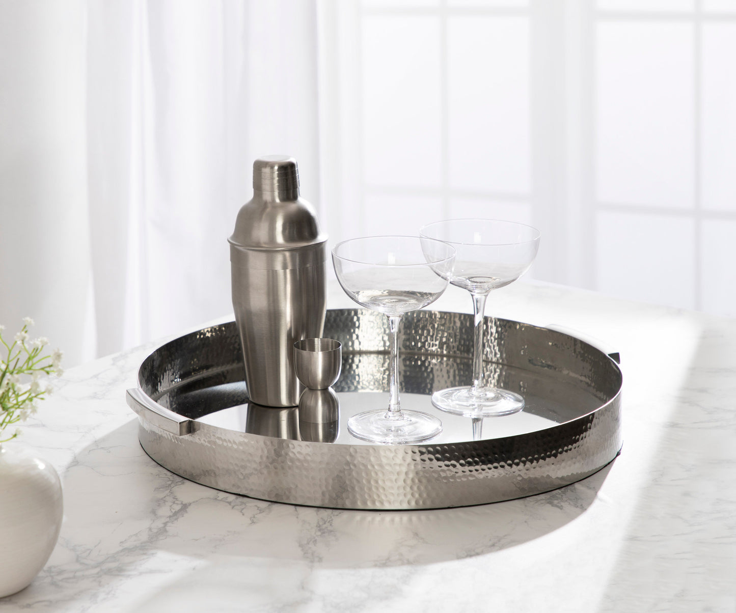 Samana Round Metal Tray