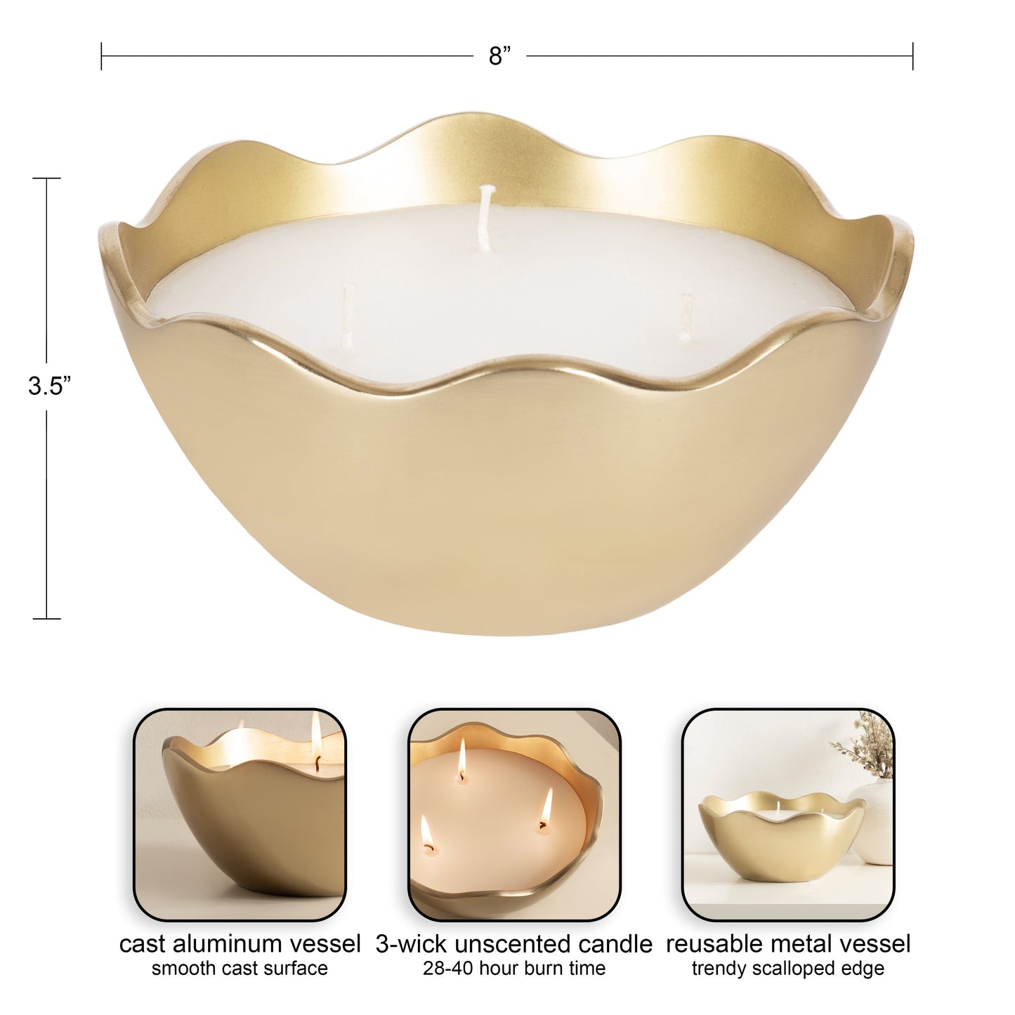 Alessia Metal Candle Bowl