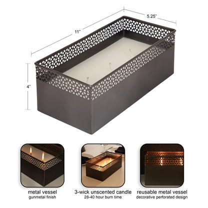 Pearce Rectangle Metal Wax Candle