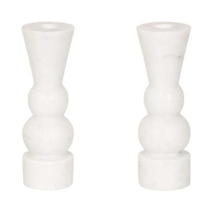 Maleea 2pc Marble Candle Holder